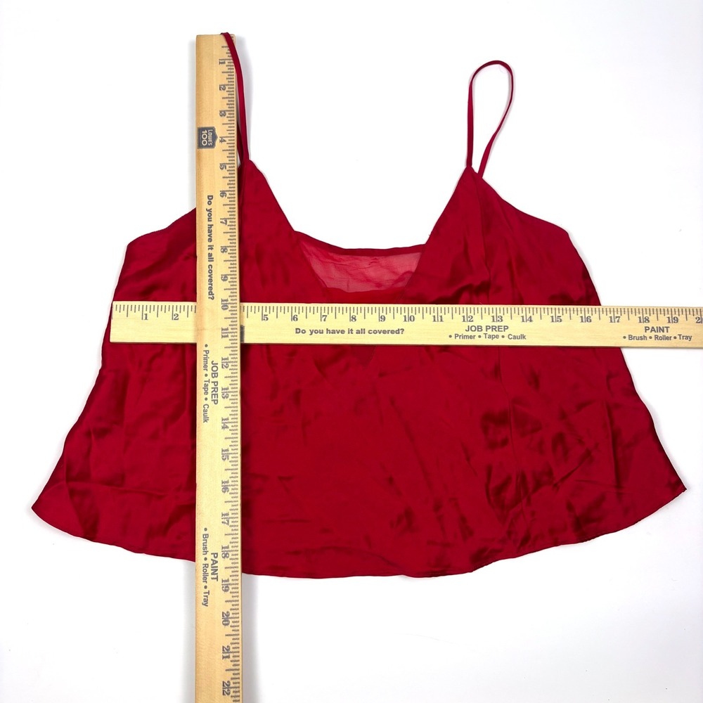 VTG 80/90s Victorias Secret Gold Label Silk Camisole Cami Womens Sz M Cherry Red - Picture 3 of 10